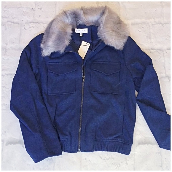 FEW LEFT❗CURRENT AIR Casual Chic Navy Bomber Jacket - Picture 6 of 8
